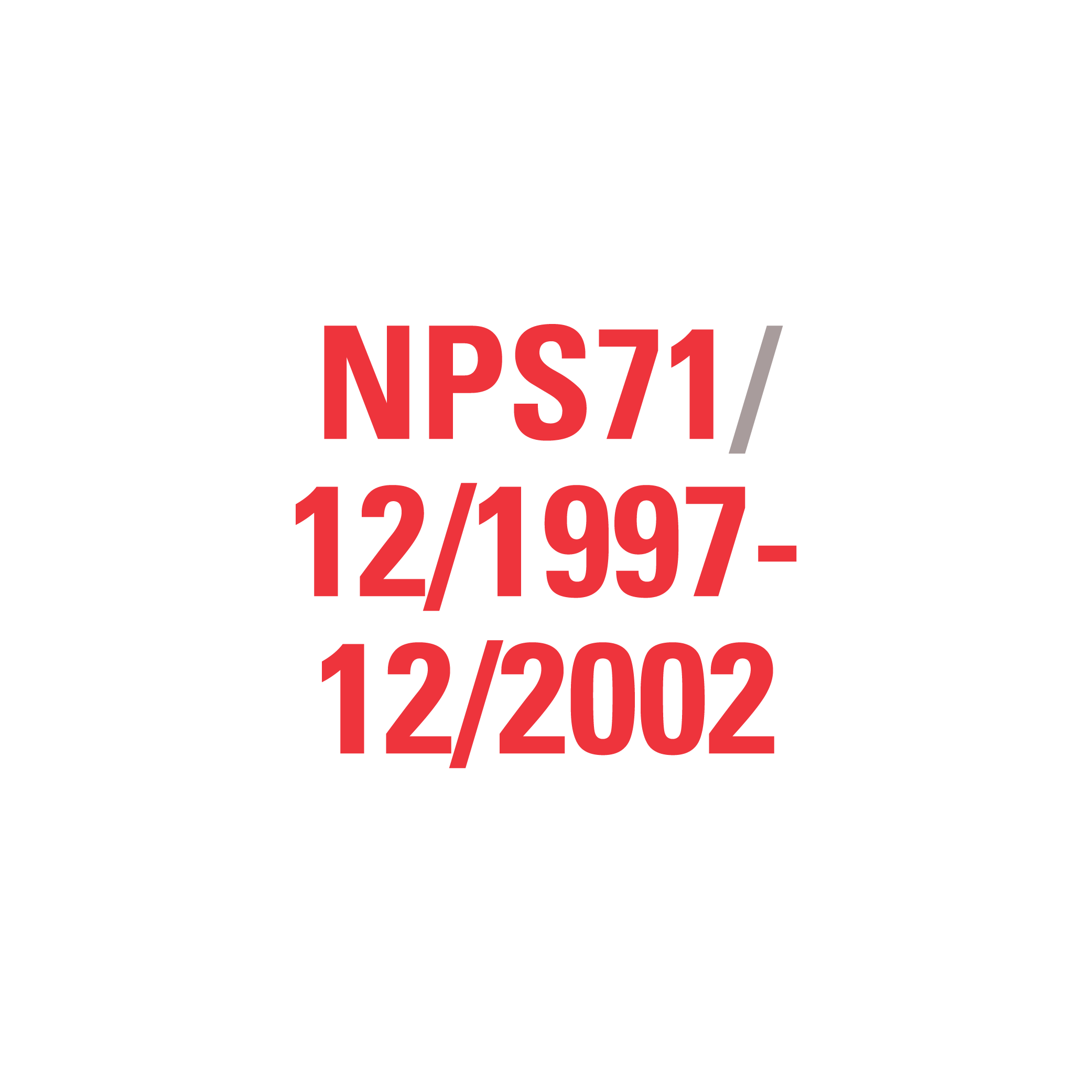 NPS71 12/1997-12/2002